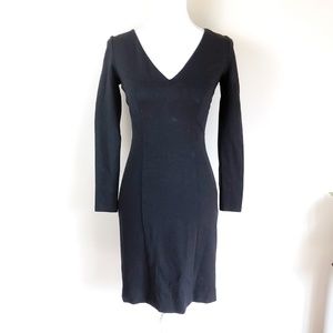 Banana Republic 00P Black Vneck Ponte Shift Dress